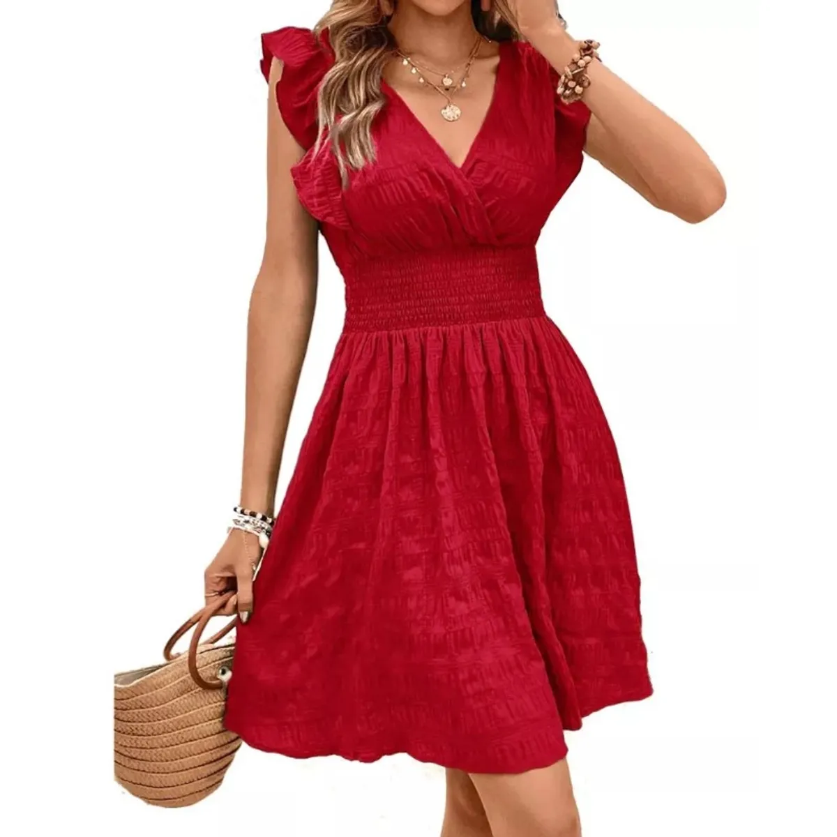 GIOIO - Vestido de fiesta Mujer Rojo