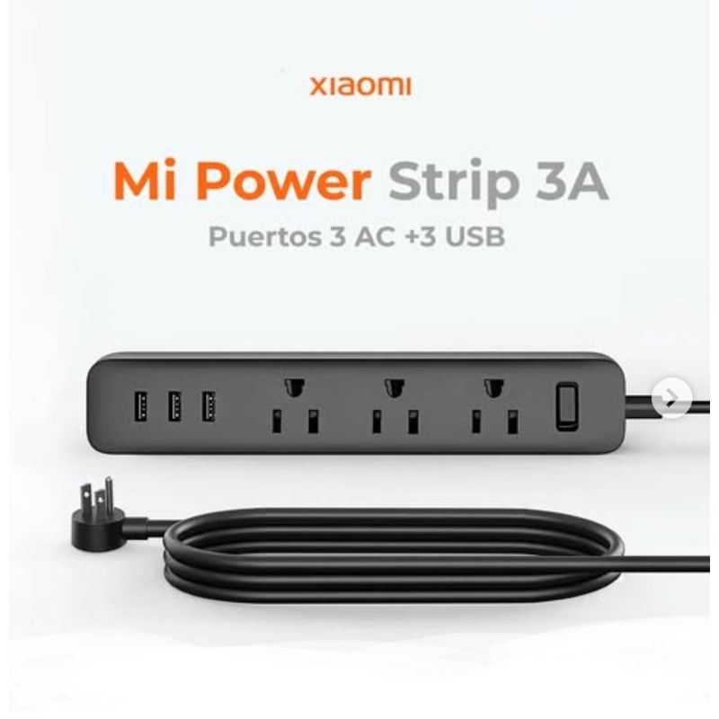 XIAOMI - REGLETA XIAOMI 1650W 3AC + 3 puertos USB - NEGRO