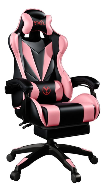 U BUY - Silla Gamer Vejia Ergonómica  Con Tapizado De Poliuretano Rosa