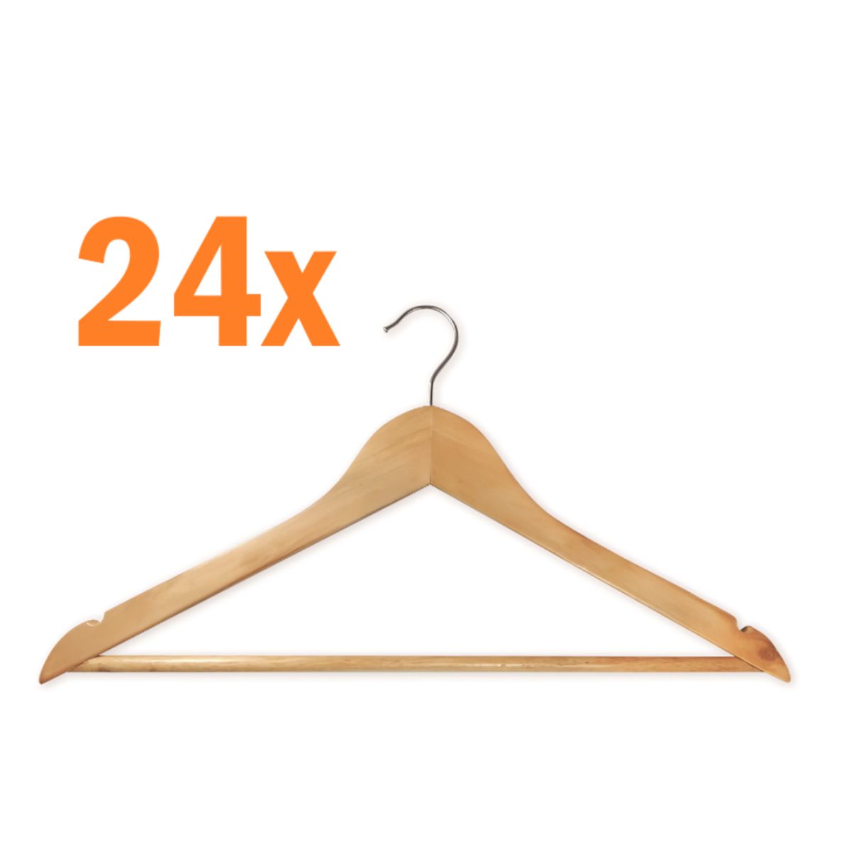 GENERICO - 24 ganchos colgadores perchas de ropa de madera