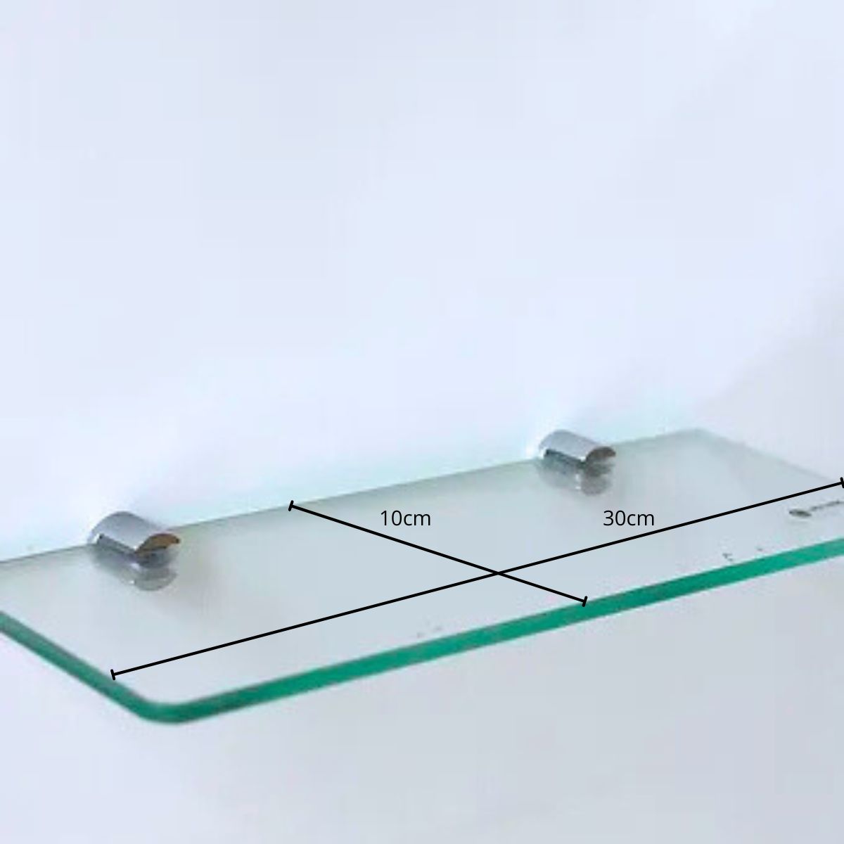 GENERICO - Repisa de vidrio templado rectangular incoloro de 6mm