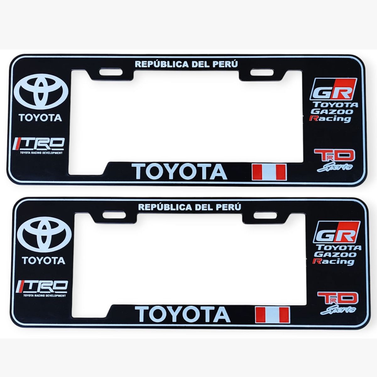 GENERICO - Porta Placa Modelo Europeo TRD Toyota Black Universal