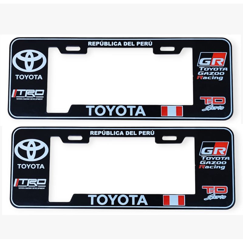 GENERICO - Porta Placa Modelo Europeo TRD Toyota Black Universal