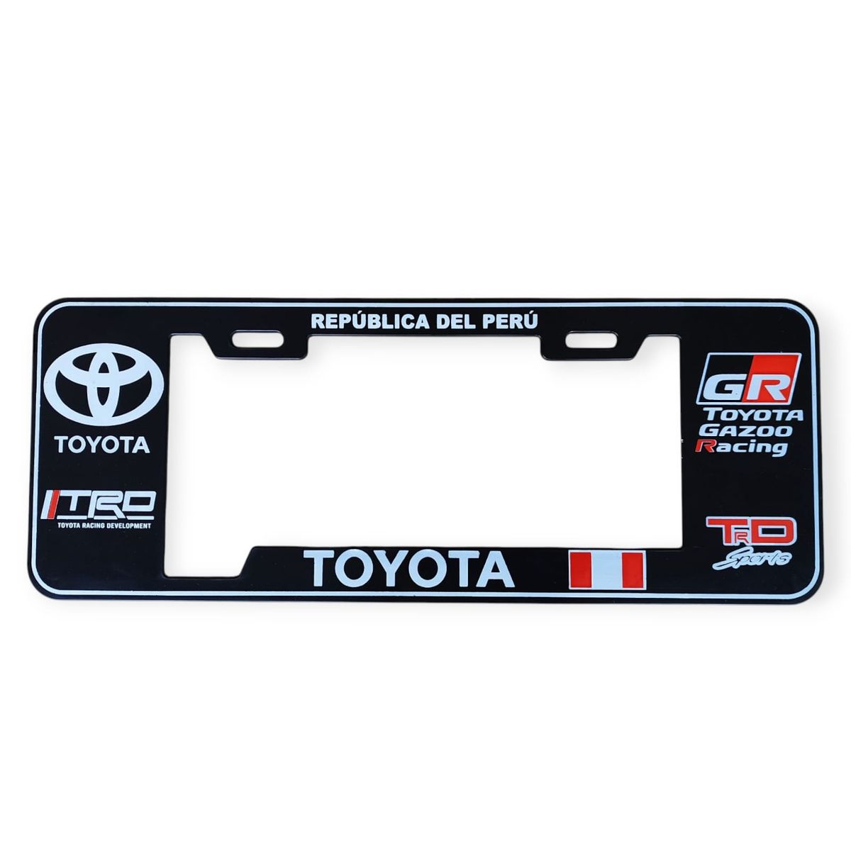GENERICO - Porta Placa Modelo Europeo TRD Toyota Black Universal