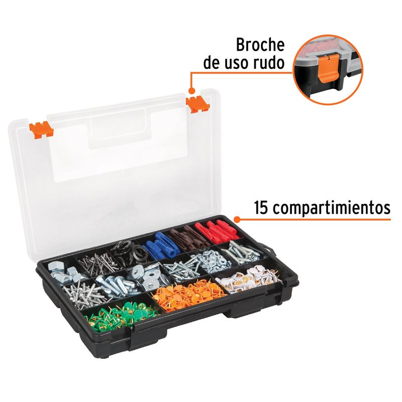 TRUPER - Organizador 11" con 15 compartimentos, Truper