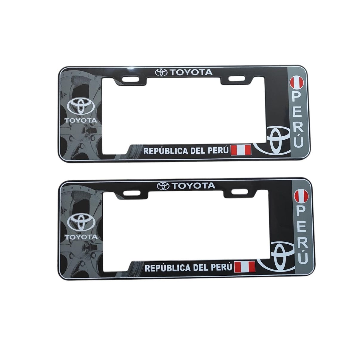 GENERICO - Porta Placa Modelo Europeo Perú Toyota  Black Universal