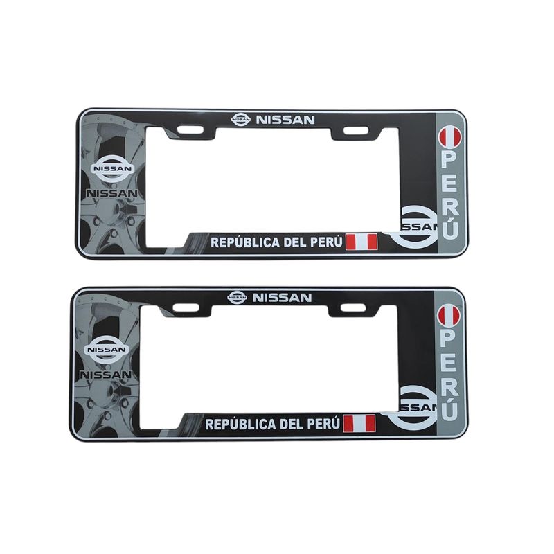 GENERICO - Porta Placa Modelo Europeo Perú Nissan Universal Negro