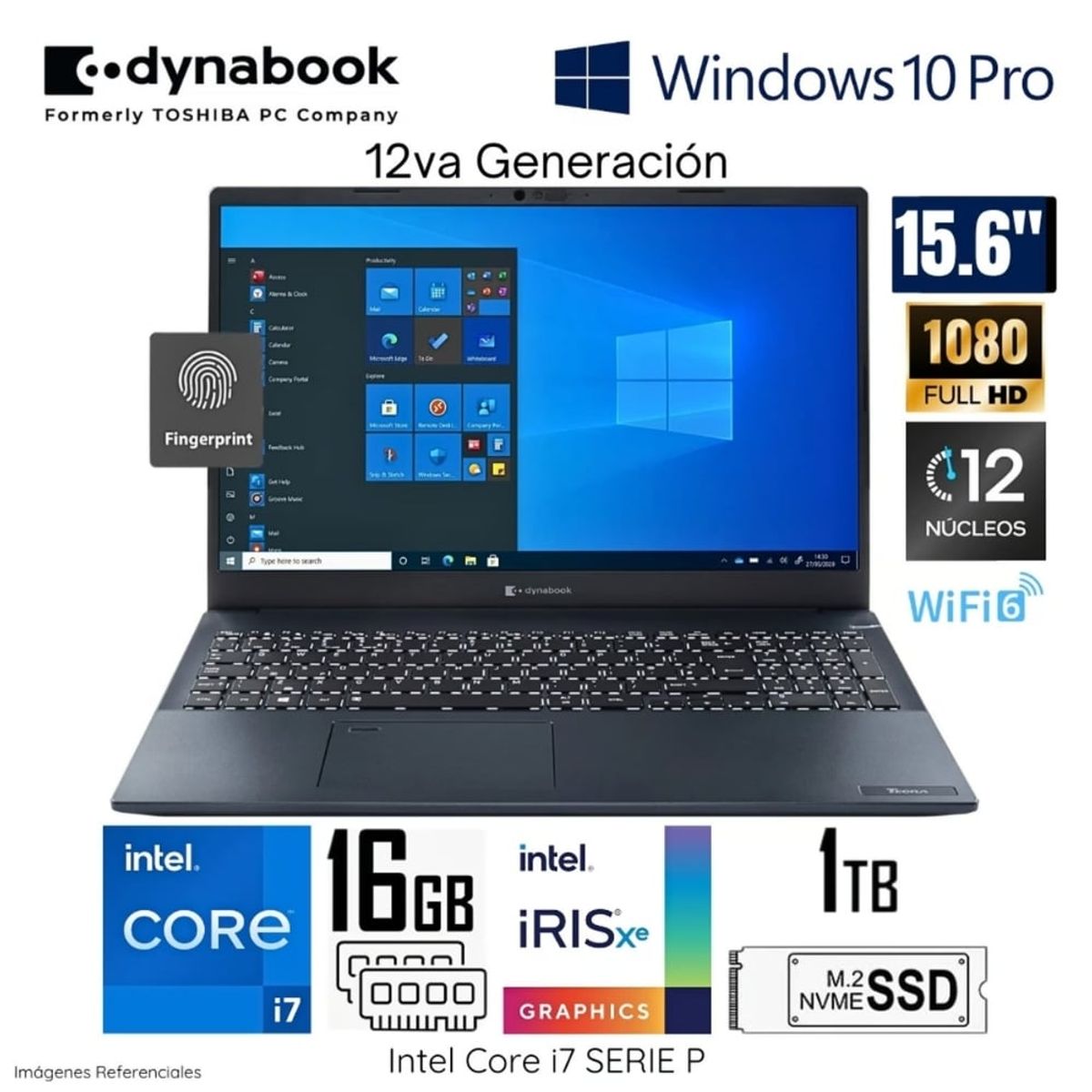 DYNABOOK - Laptop Dynabook Tecra A 50K PML20U139011 Intel Corei7-1260P 16GB RAM 1TB SSD 15.6"  FHD WIND 10 PRO