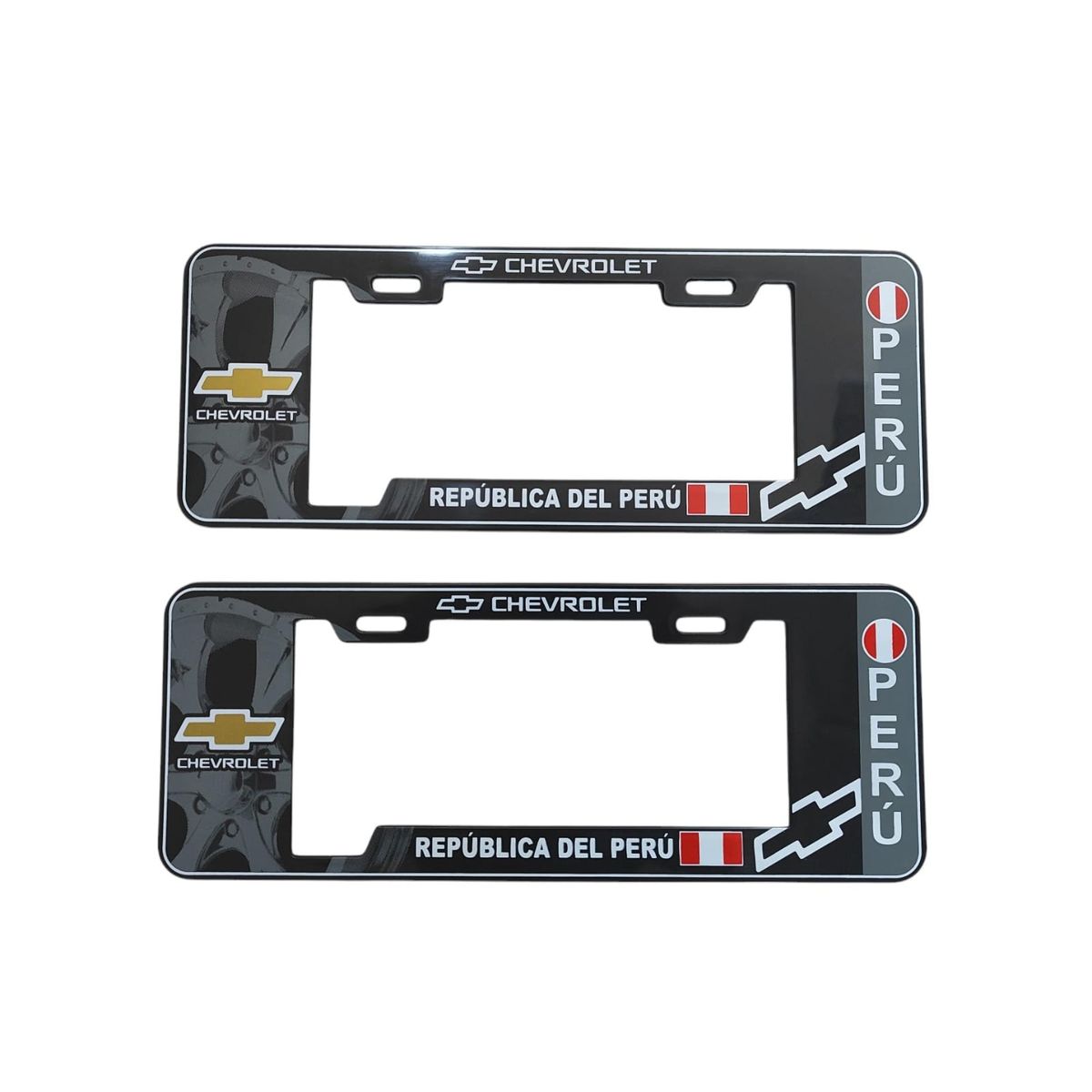 GENERICO - Porta Placa Modelo Europeo Perú Chevrolet Universal Negro