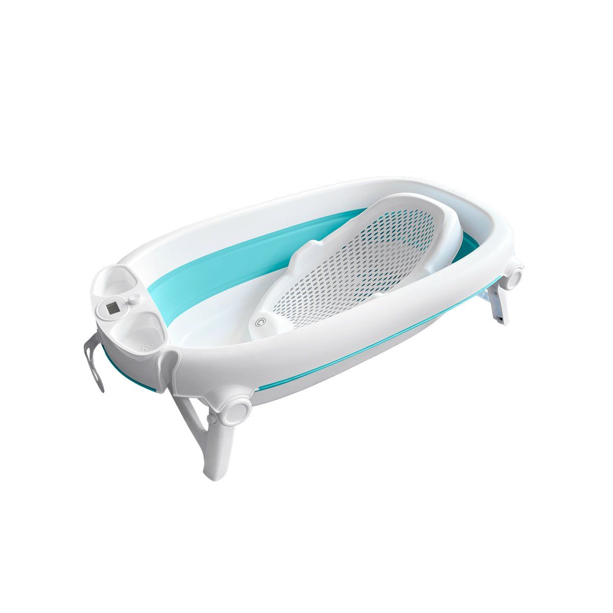 CARESTINO - Bañera Plegable con Sorporte Hawaii Aguamarina