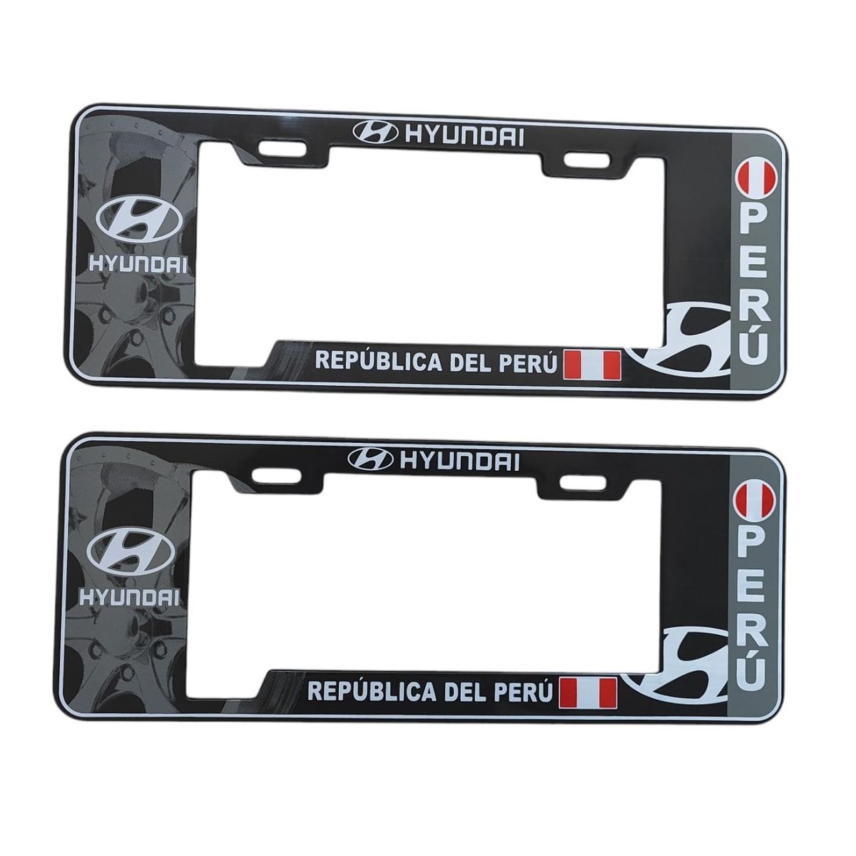 GENERICO - Porta Placa Modelo Europeo Perú Hyundai Universal Negro