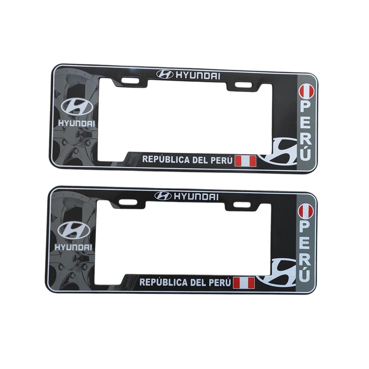 GENERICO - Porta Placa Modelo Europeo Perú Hyundai Universal Negro