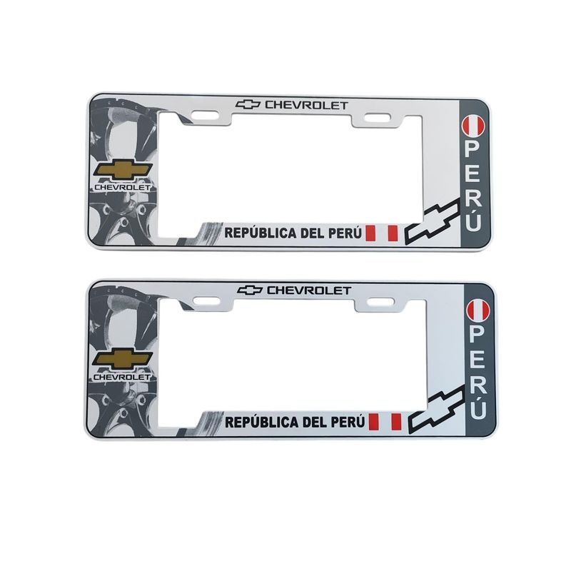 GENERICO - Porta Placa Modelo Europeo Perú Chevr Blanco