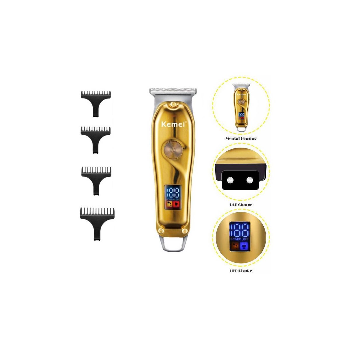 KEMEI - Cortadora de Cabello Inalámbrica Profesional Kemei KM-427