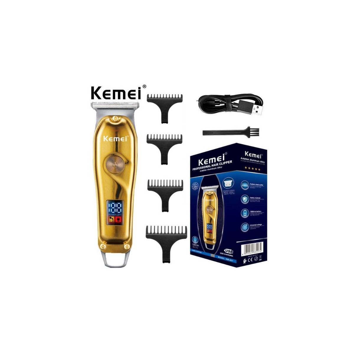 KEMEI - Cortadora de Cabello Inalámbrica Profesional Kemei KM-427