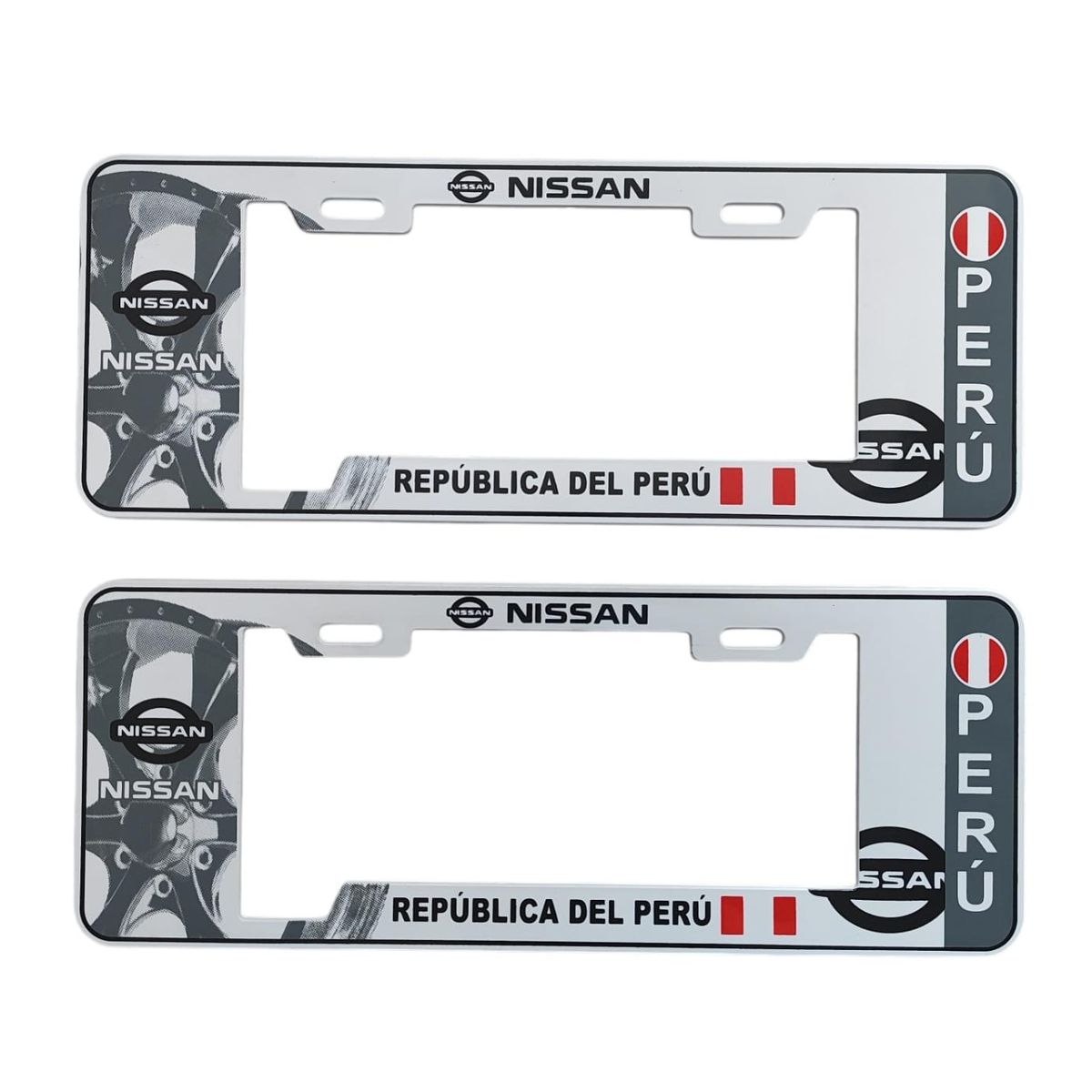 GENERICO - Porta Placa Modelo Europeo Perú Nissan Universal Blanco