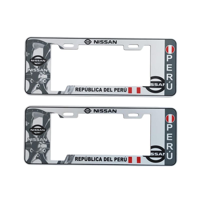 GENERICO - Porta Placa Modelo Europeo Perú Nissan Universal Blanco