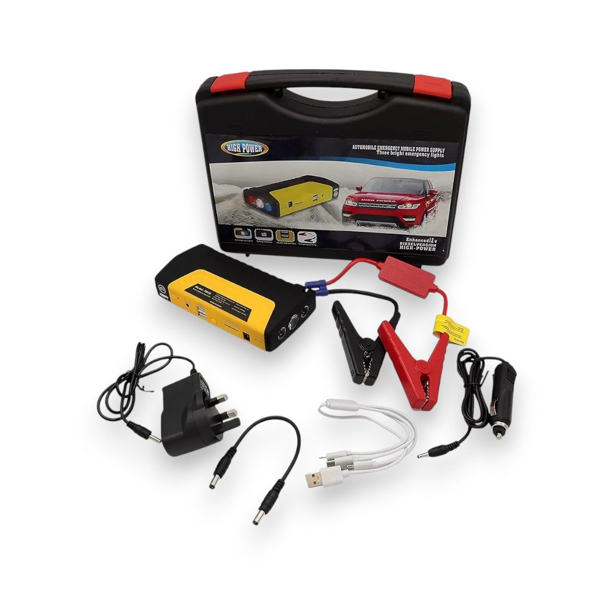 GENERICO - CARGADOR DE BATERIA MULTIDISPOSITIVO CON INFLADOR DE AUTO