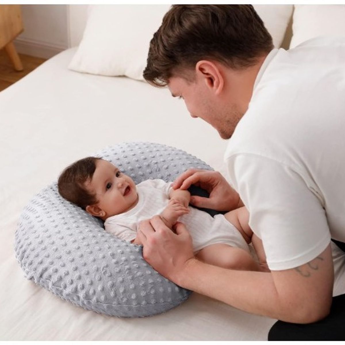 GENERICO - Almohada Y Posicionador De Lactancia Plomo