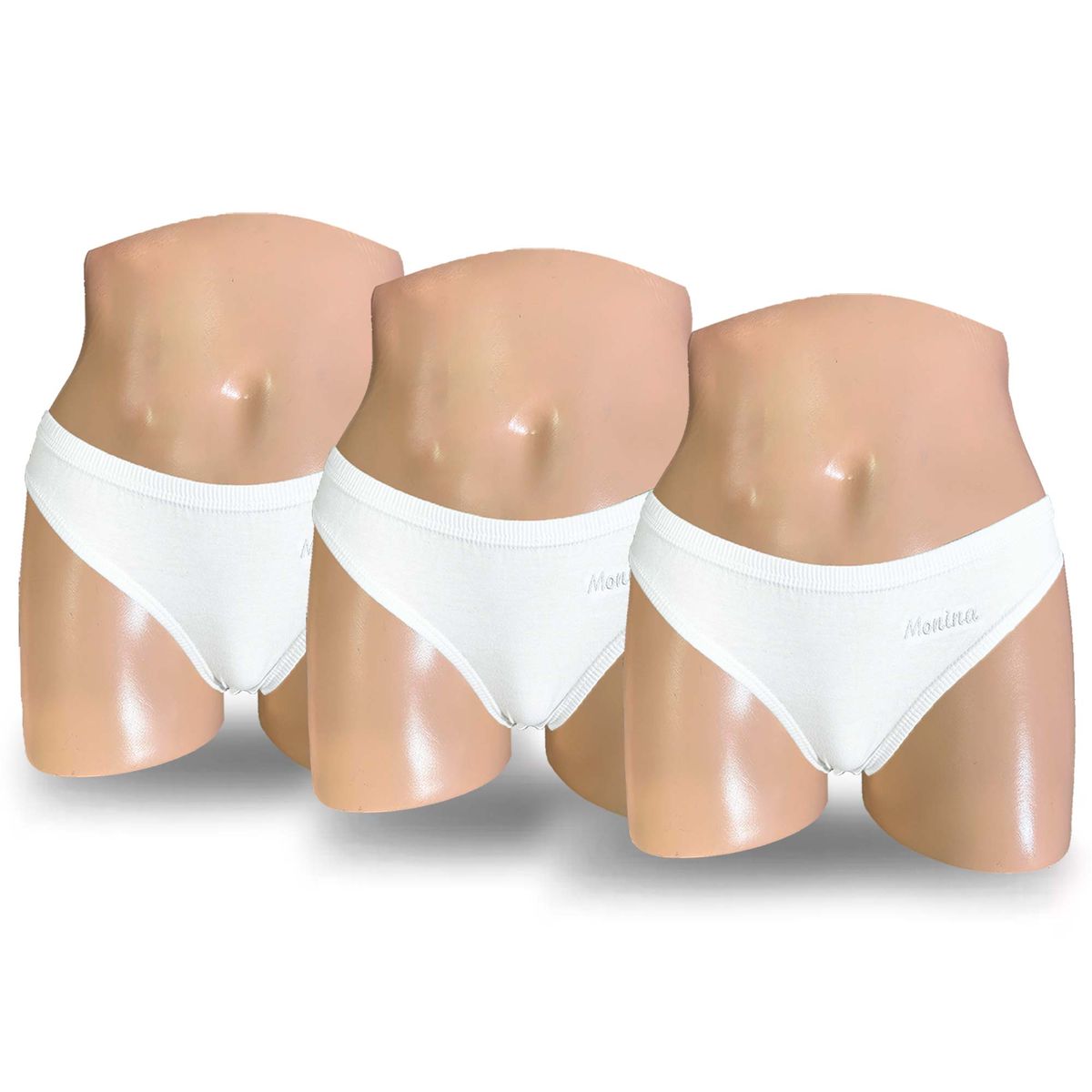 MONINA - Pack x3 Truza Bikini Monina Blanco