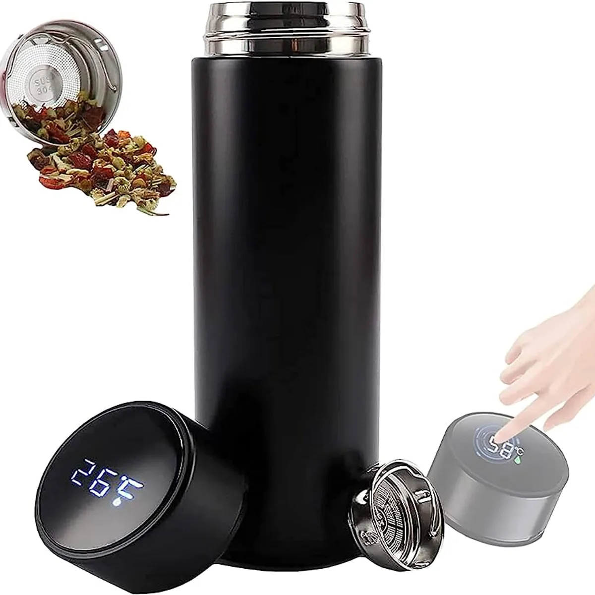 GENERICO - TERMO LED INTELIGENTE NEGRO