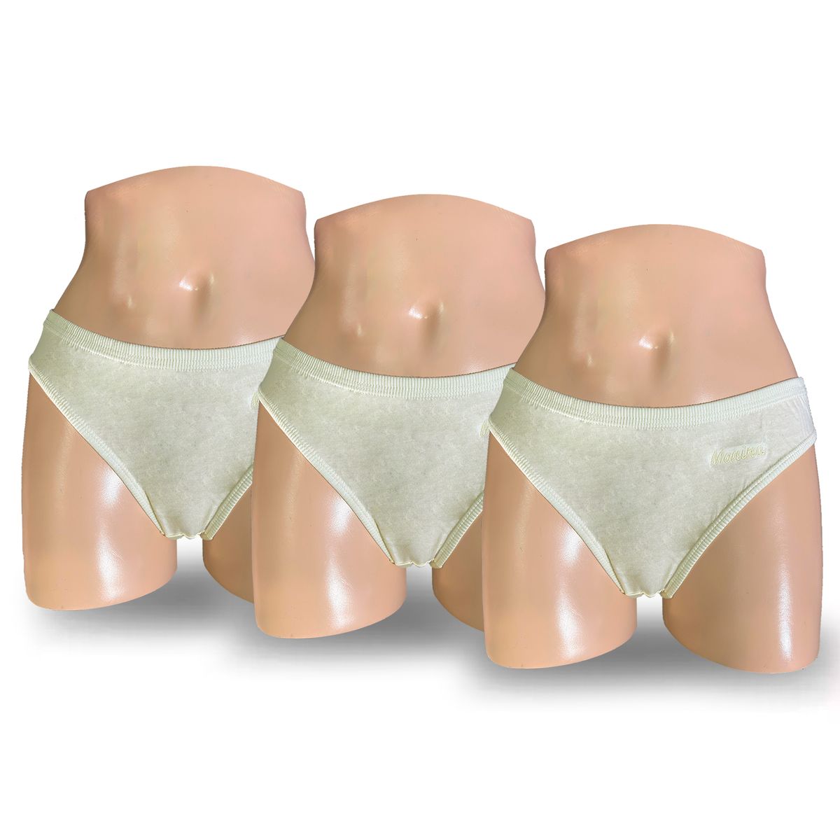 MONINA - Pack x3 Truza Bikini Monina Crema