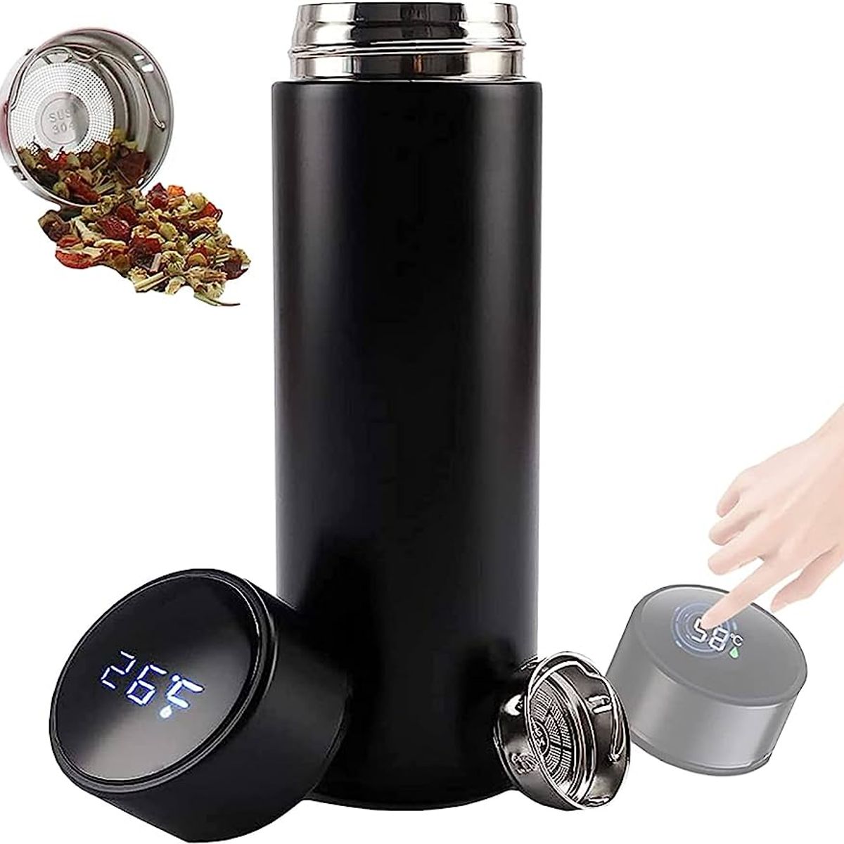 GENERICO - TERMO LED INTELIGENTE NEGRO