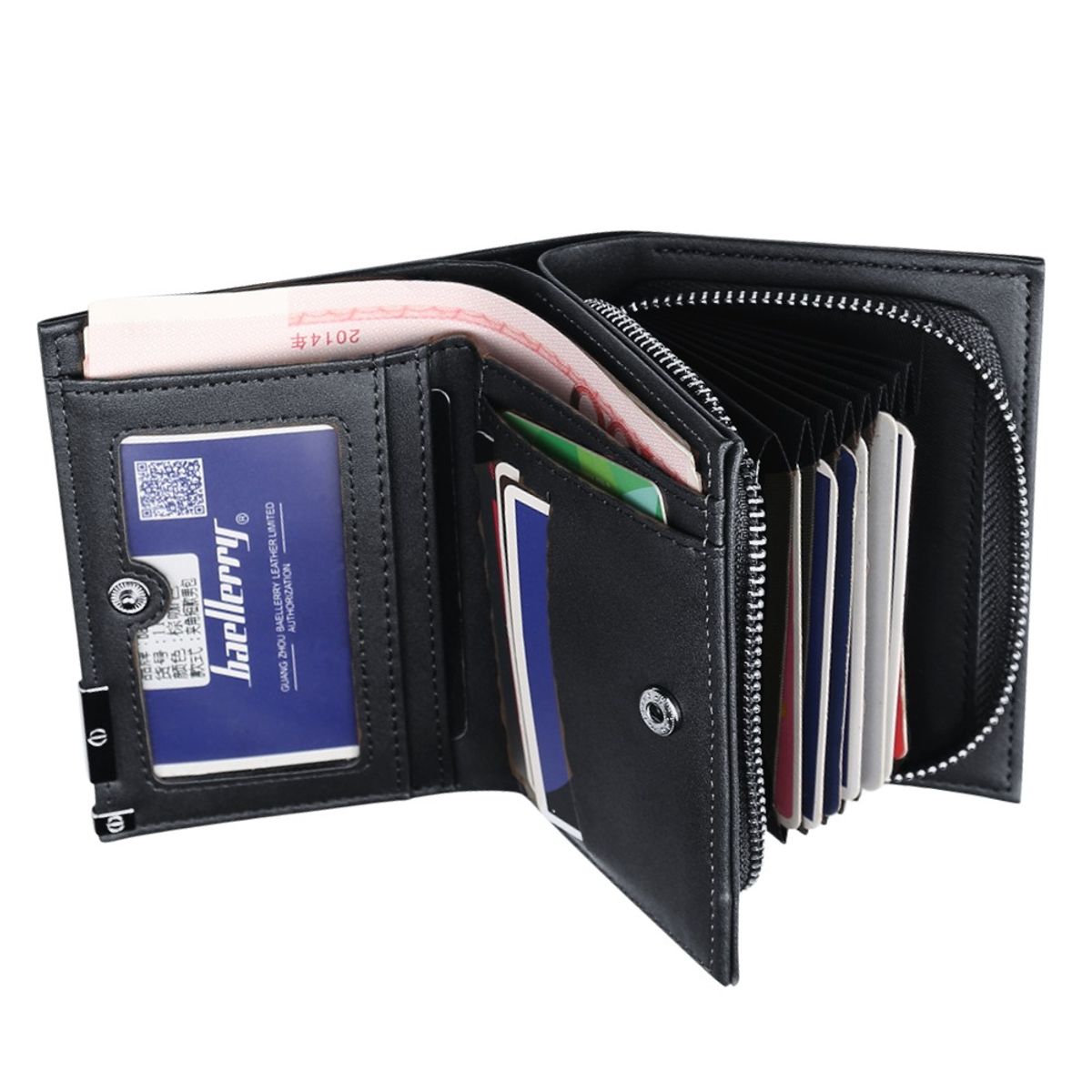 BAELLERRY - Moderna billetera de cuero vegano PU D1102