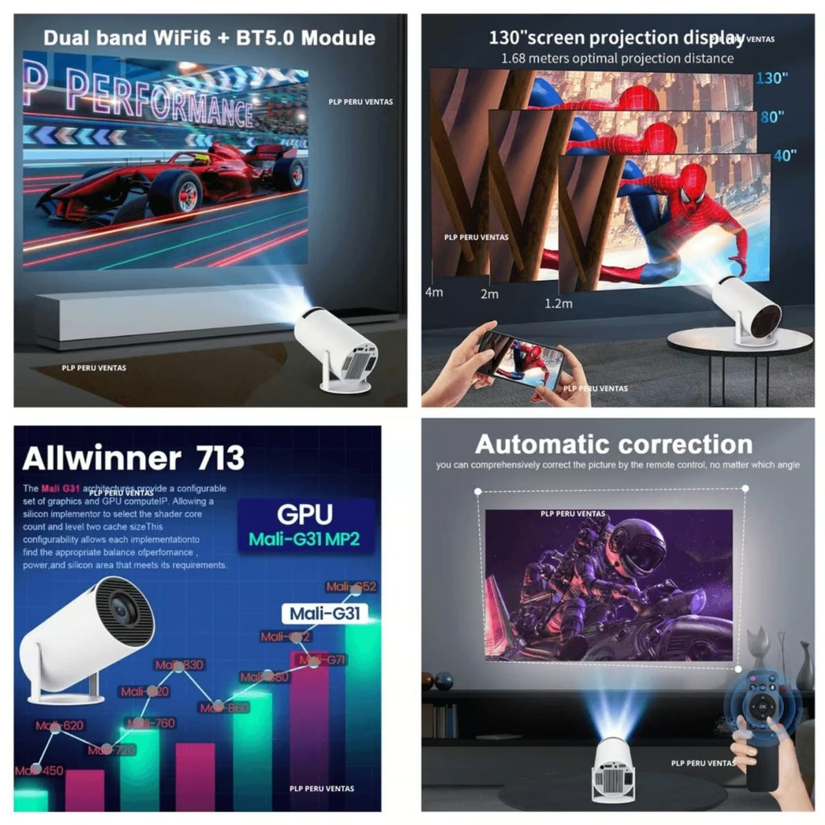 OEM - Proyector Multimedia 4K Tv HD Calidad Smart Android Led