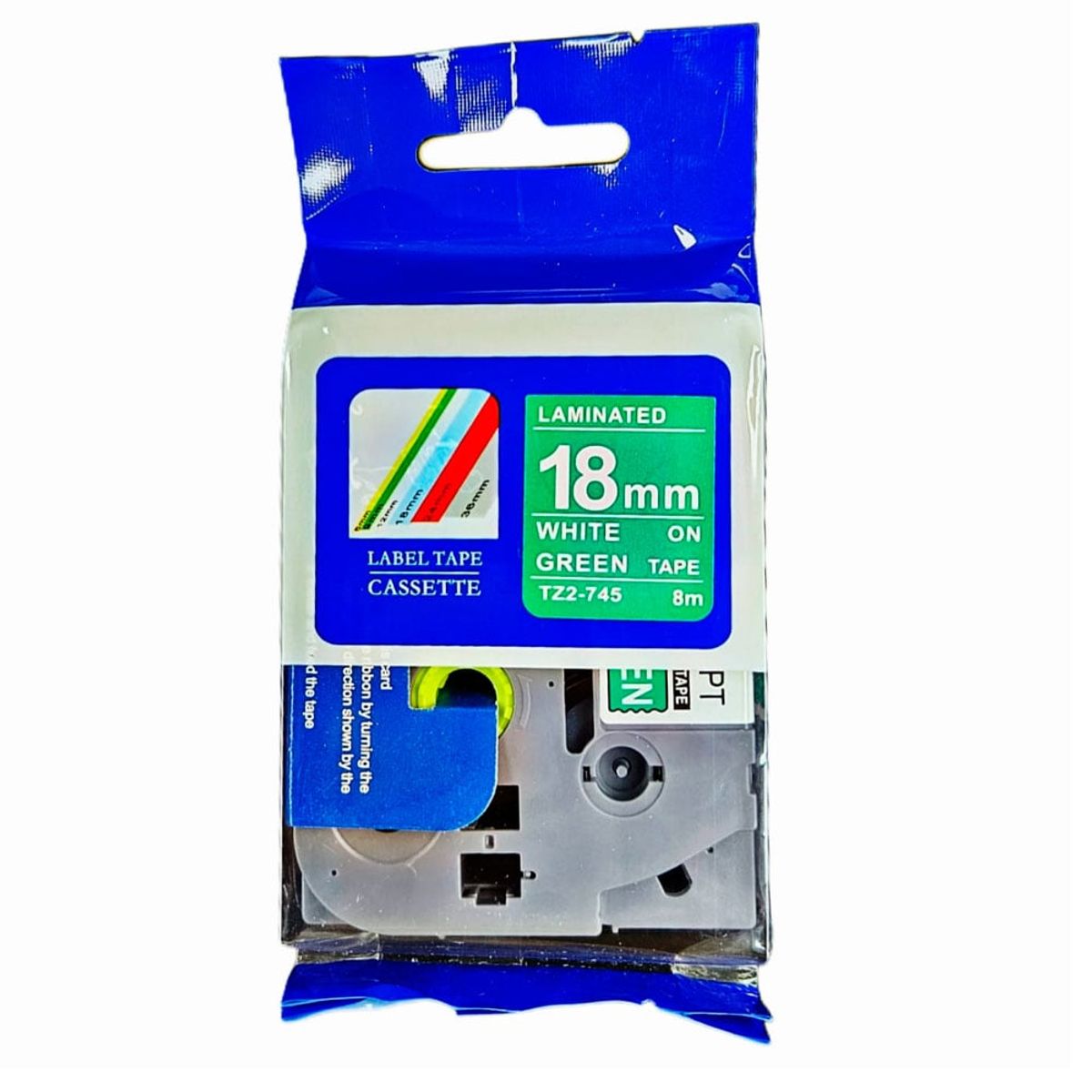 GENERICO - CINTA BROTHER COMPATIBLE TZ2-745 SOBRE  VERDE 8 METROS