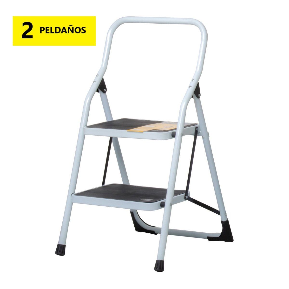 PRETUL - Escalera Tubular 2 Peldaños Plegable Soporta 150 kg PRETUL