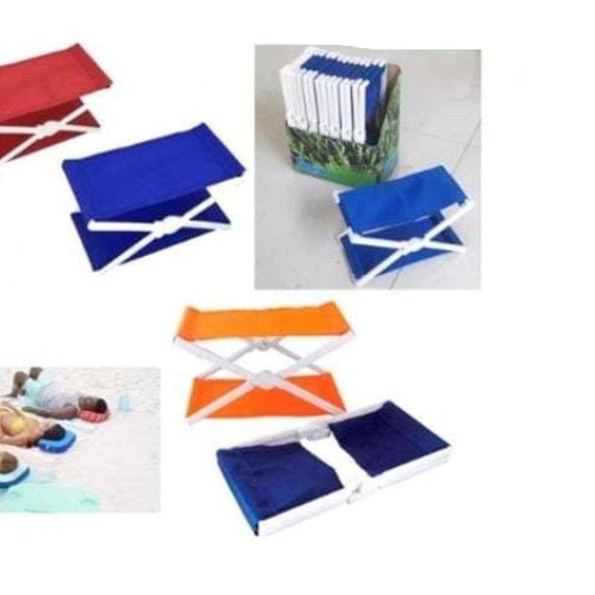 GENERICO - Cabecera portátil en metal y tela para playa