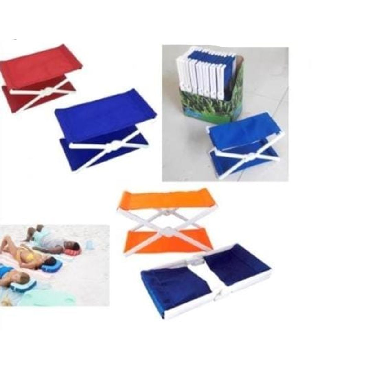 GENERICO - Cabecera portátil en metal y tela para playa