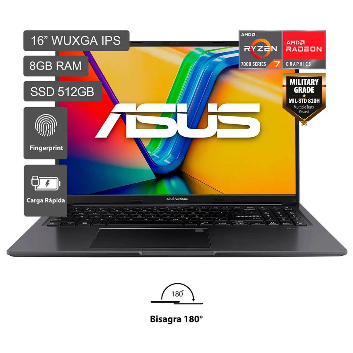 ASUS - Laptop ASUS Vivobook 16 M1605YA-MB136W 16.1" AMD Ryzen 7 (7000 series) 8GB 512GB SSD