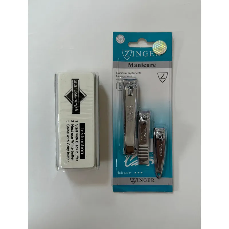 GENERICO - Set Trio Cortauñas y Lima Pulidora para uñas Zinger