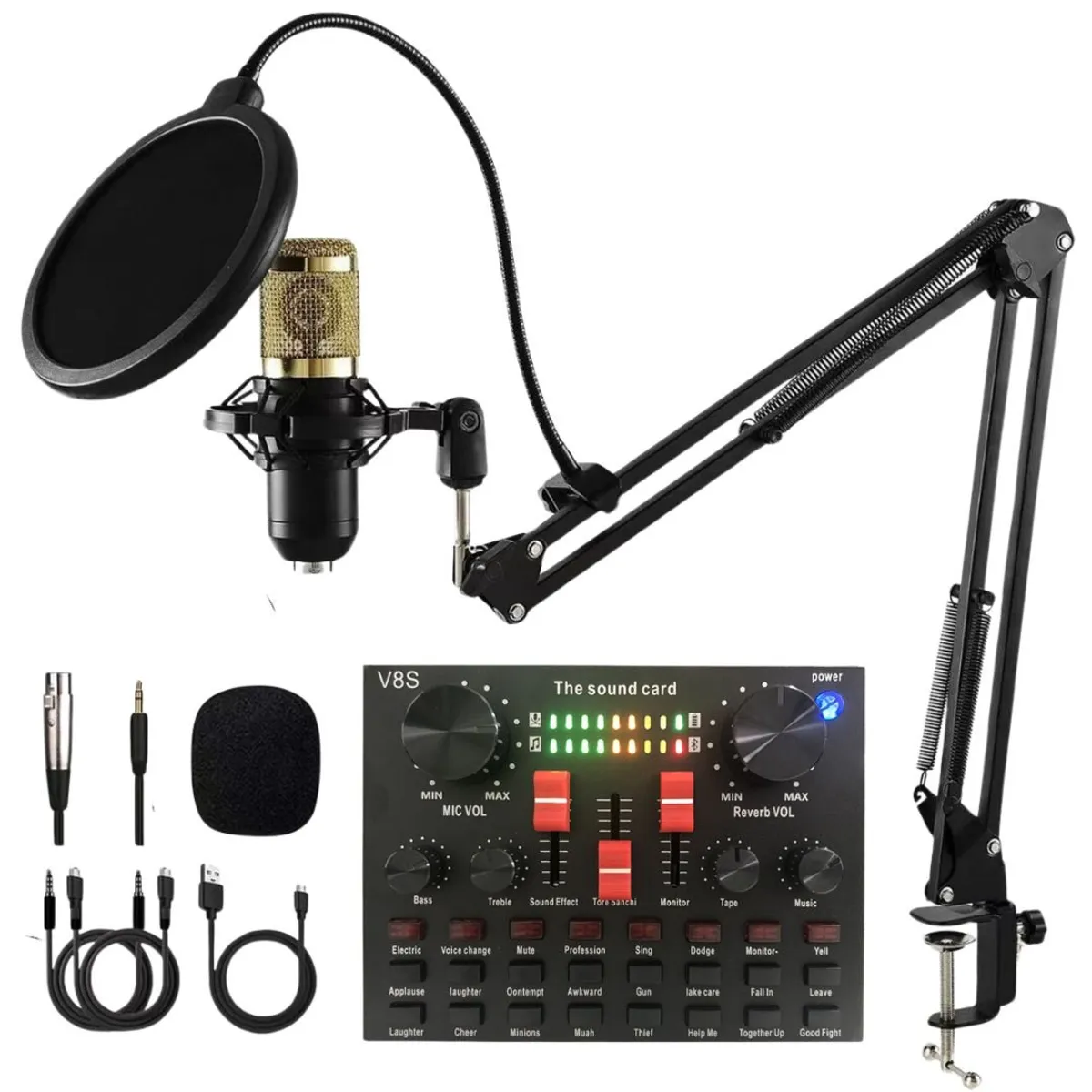 OEM - Micrófono Condensador Profesional con Consola de Sonido Bluetooth 1645