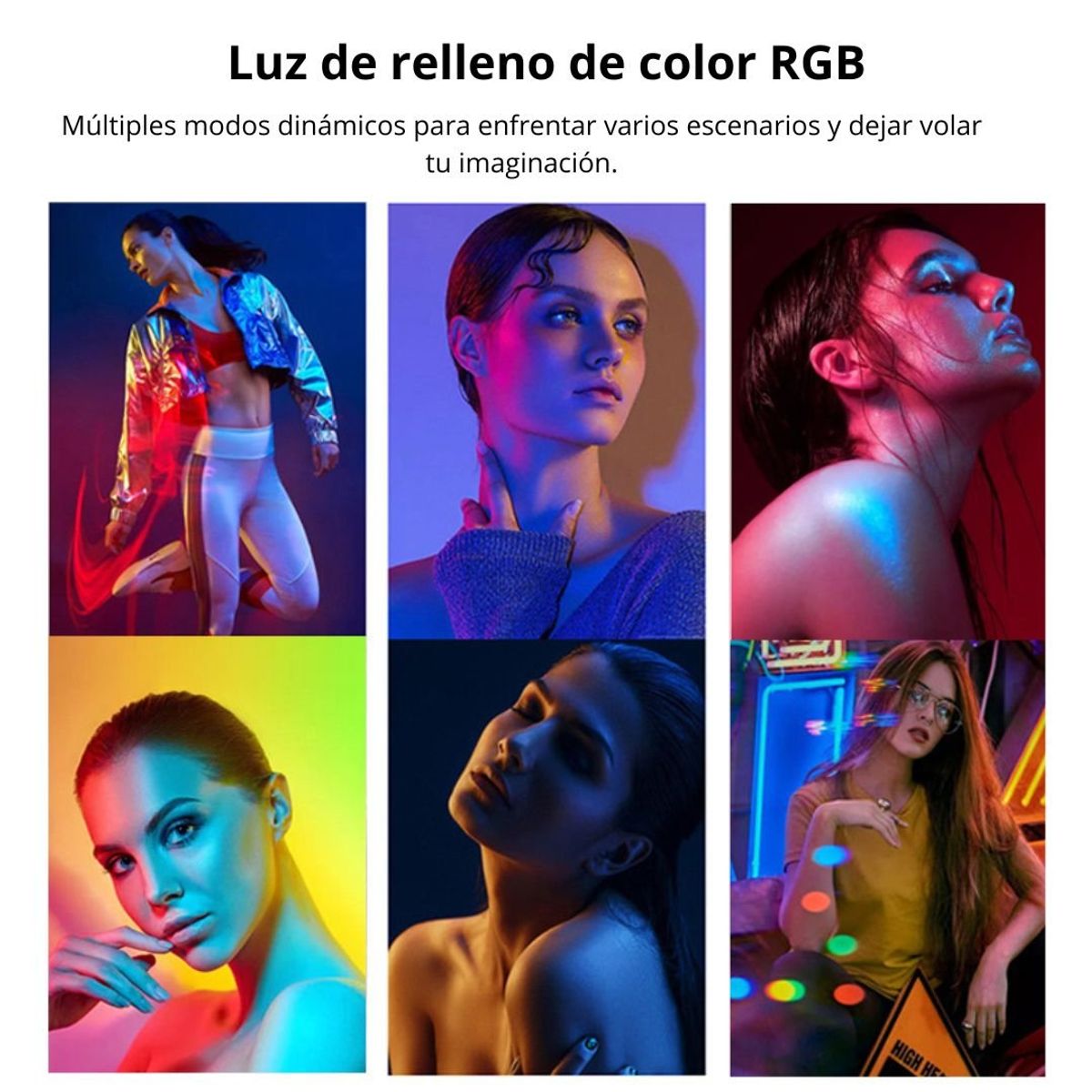 GENERICO - Aro de Luz Rgb Multicolor 45 cm Profesional con Trípode 2.10 m MY-7183
