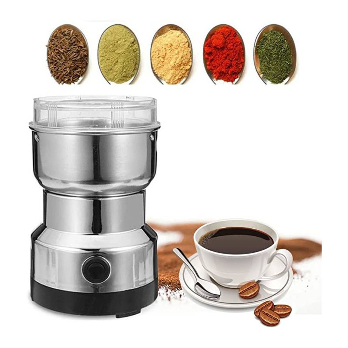 GENERICO - Molino Eléctrico de Café y Granos Acero Inoxidable