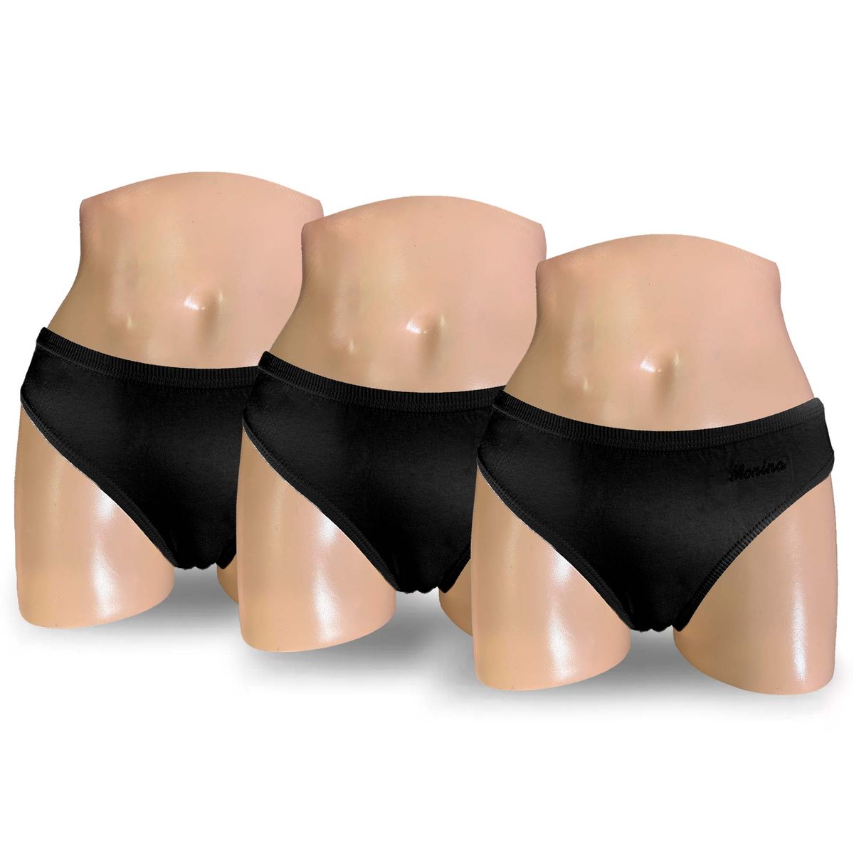 MONINA - Pack x3 Truza Bikini Monina Negro