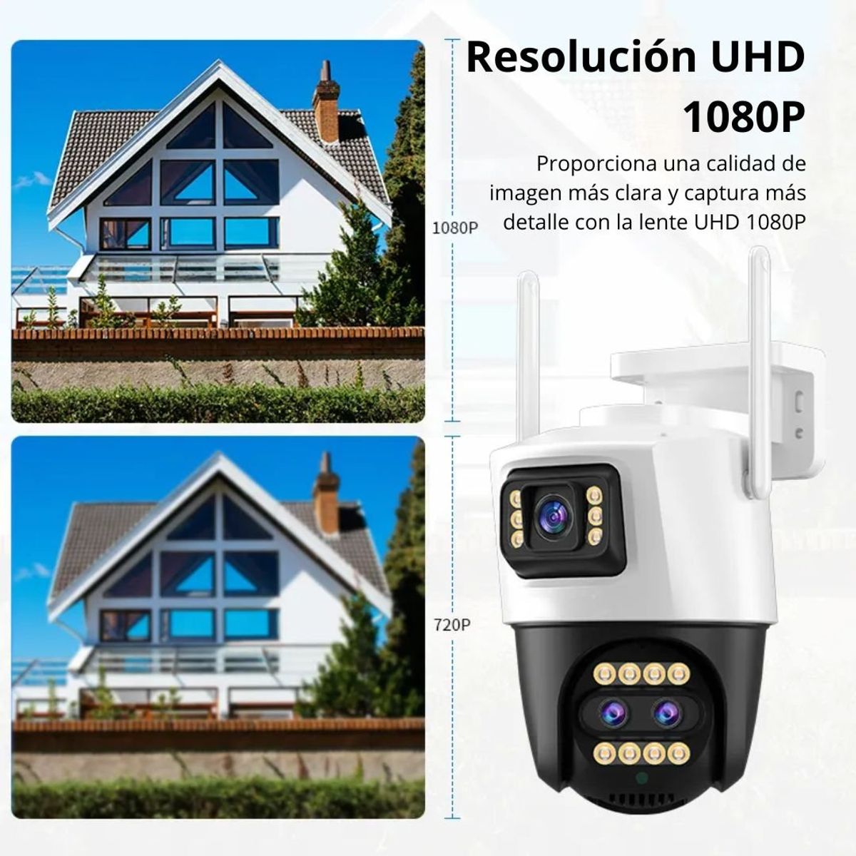 OEM - Cámara de Seguridad para Exterior Wifi Doble Lente 360° Full HD SANCI SC-CA1025