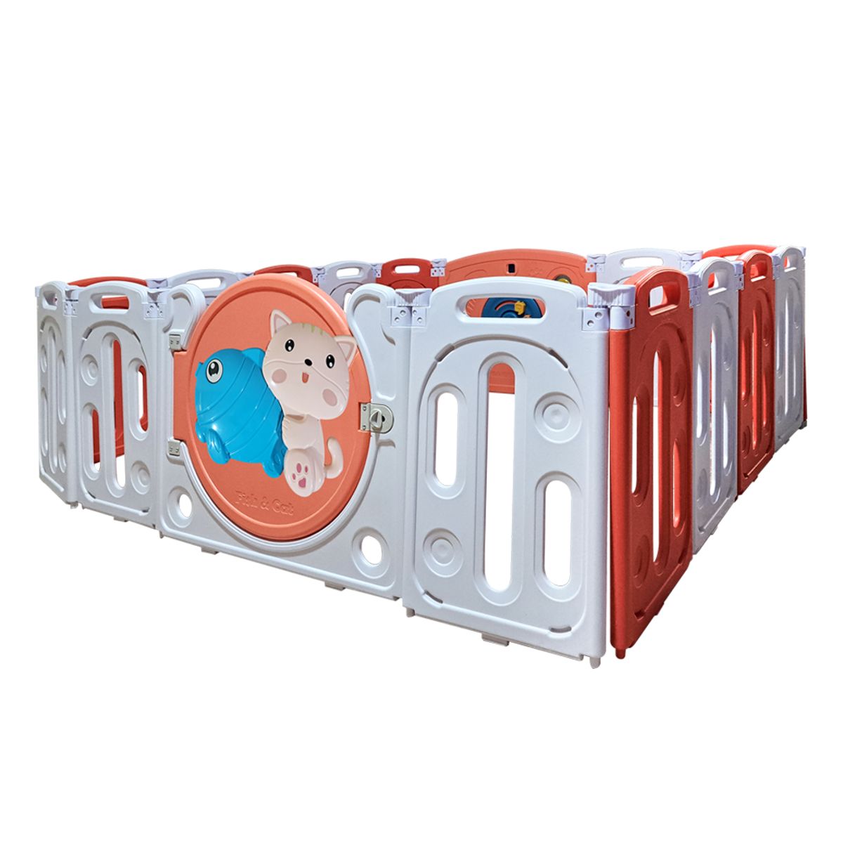 GENERICO - CORRALITO INFANTIL PLEGABLE DISEÑO GATITO CORAL