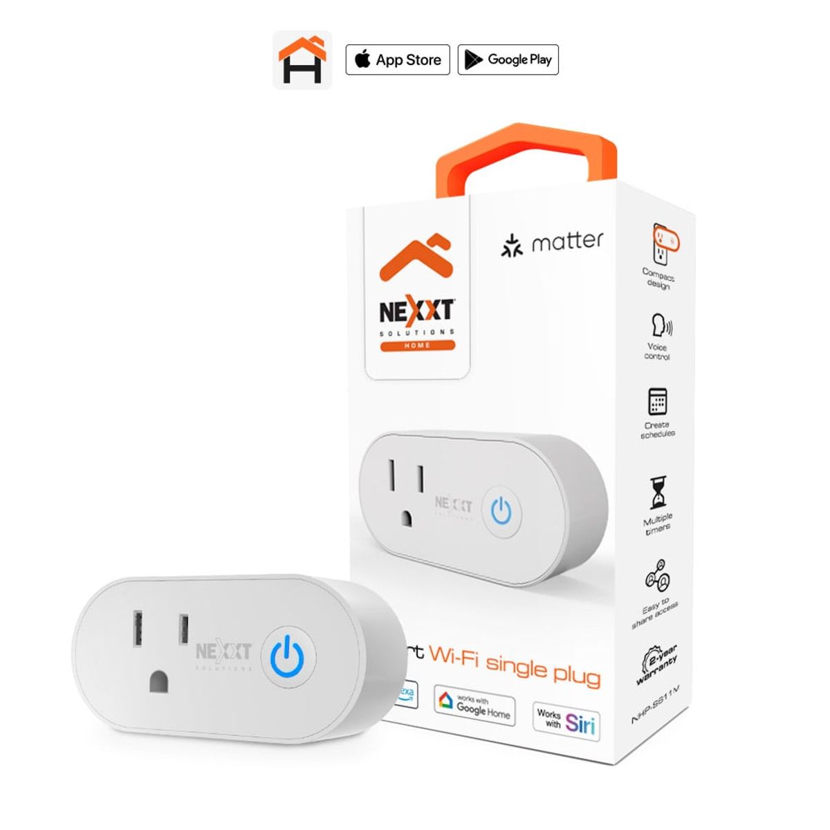 NEXXT SOLUTIONS - ENCHUFE INTELIGENTE NEXXT NHP-S611M BLANCO DE 1 PUNTO