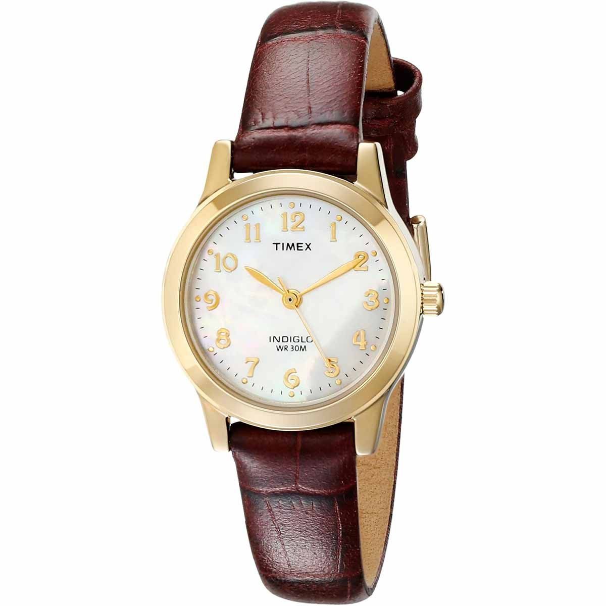 TIMEX - Reloj Timex Mujer T21693 Essex Ave Analógico Indiglo Perlado - Dorado