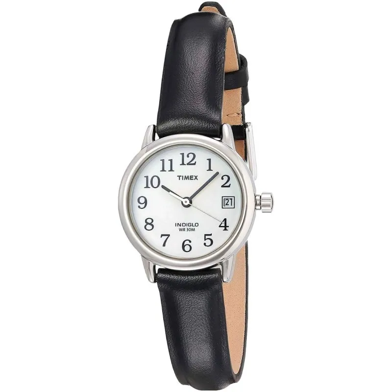 TIMEX - Reloj Timex Mujer T2H331 Easy Reader Fechador Indiglo Cuero - Plata