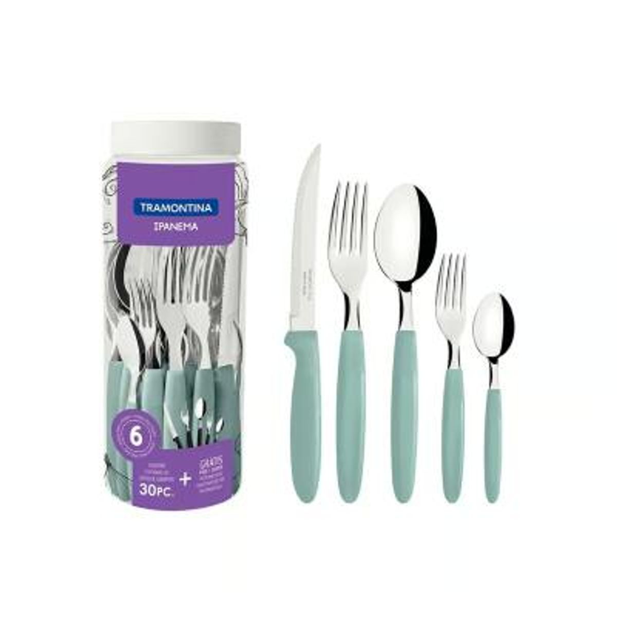TRAMONTINA - Juego De Cubiertos 30 Pzas Ipanema Menta