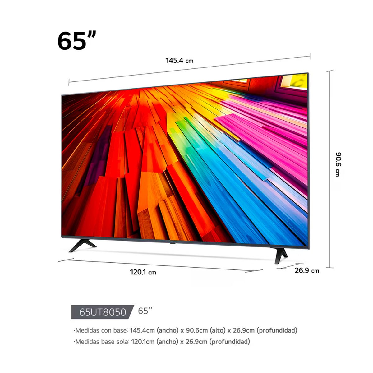 LG - Televisor LG 65 Smart  65UT8050PSB UHD 4K Wifi con Magic Remote LG - Negro