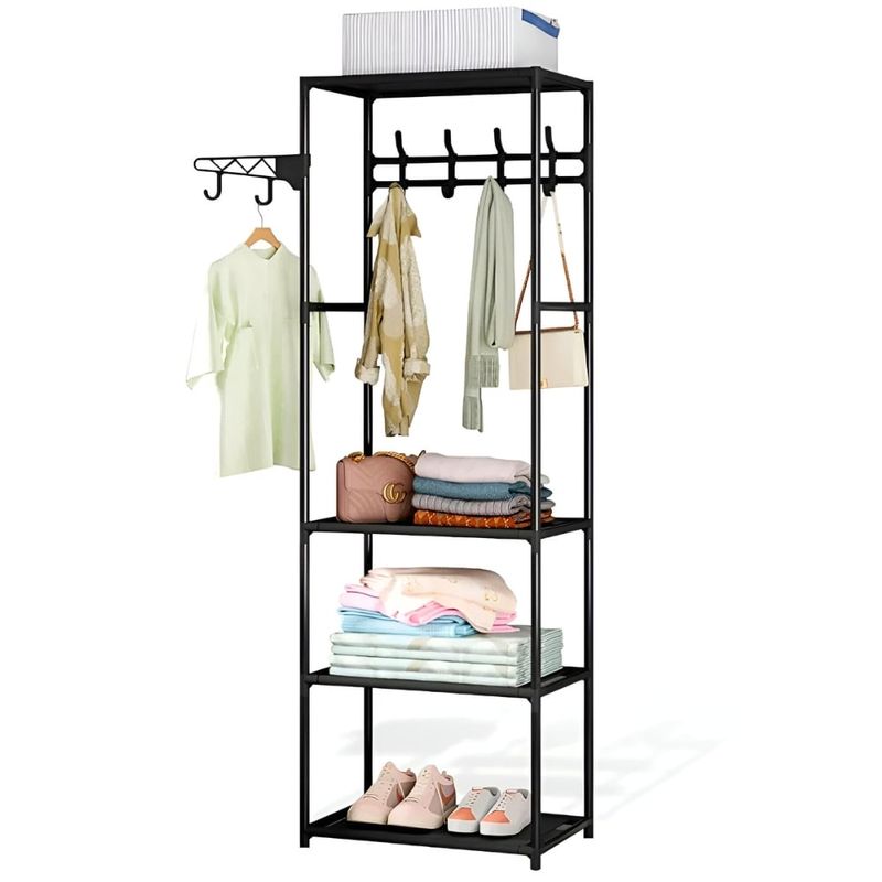 MINARI - Perchero Colgador de Ropa Armario Negro 51P