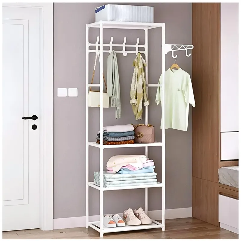 MINARI - Perchero Colgador de Ropa Armario Blanco 51P