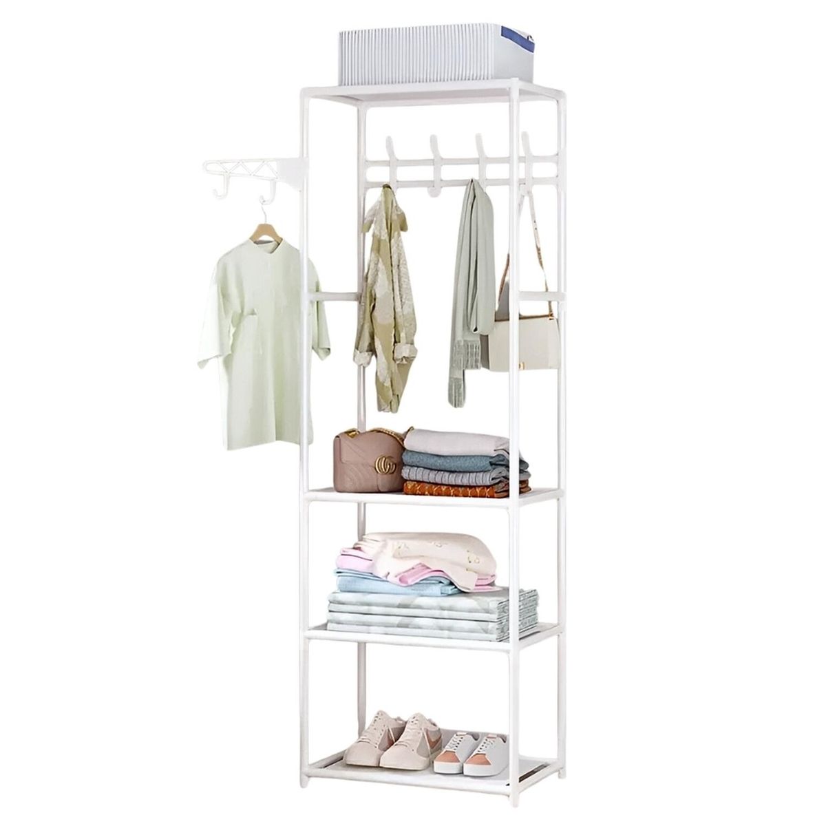 MINARI - Perchero Colgador de Ropa Armario Blanco 51P