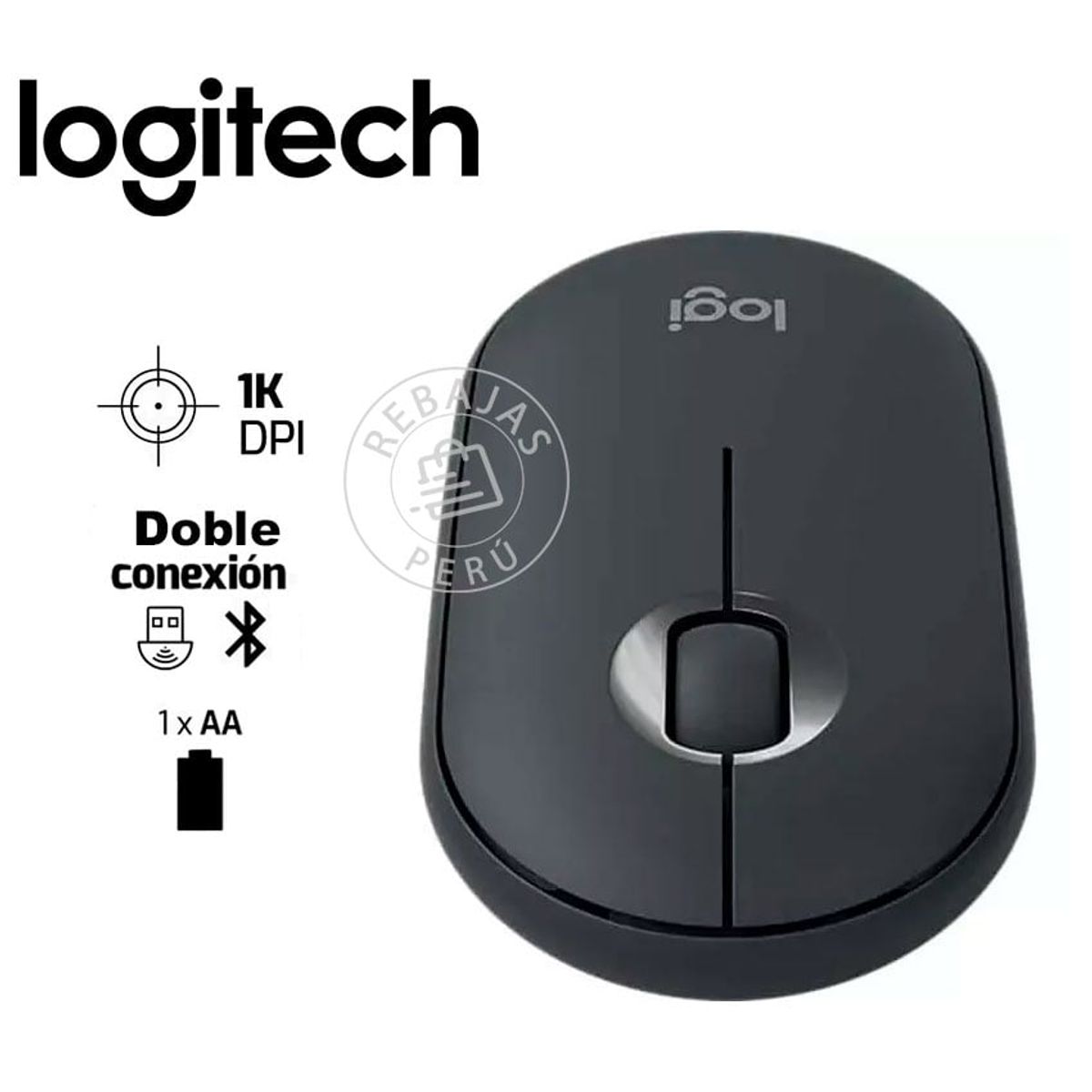 LOGITECH - Logitech Pebble 2 M350S Mouse Inalámbrico Bluetooth Compacto Graphite